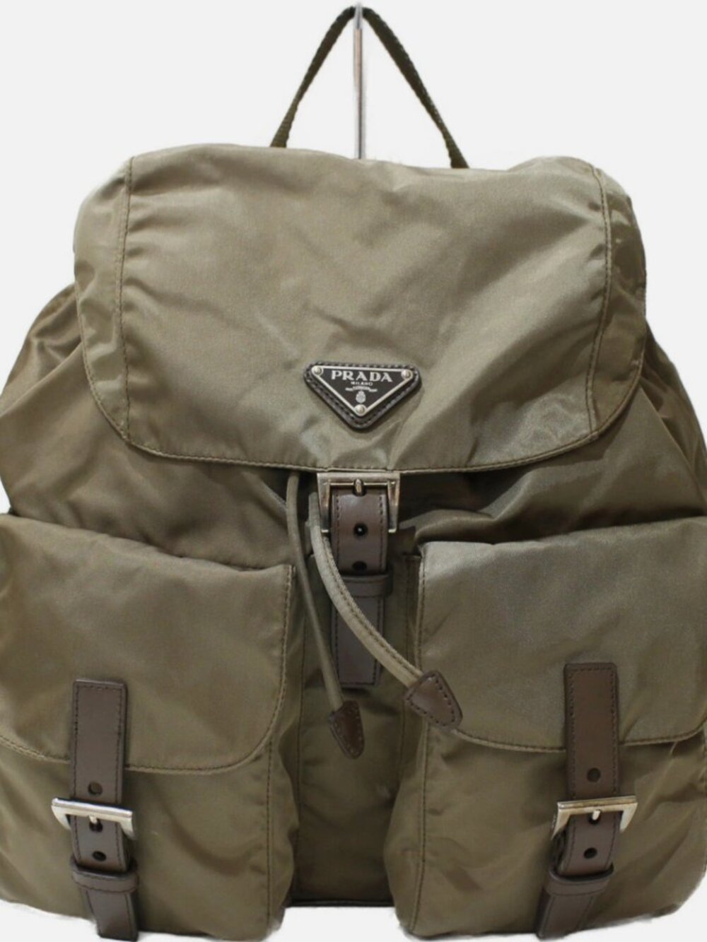 Prada Nylon Backpack Khaki Green